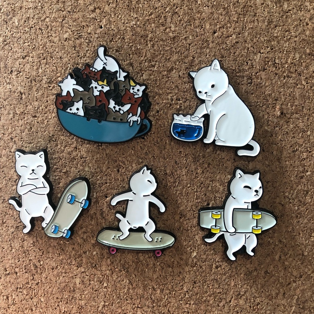 3/$40 Cat enamel pins